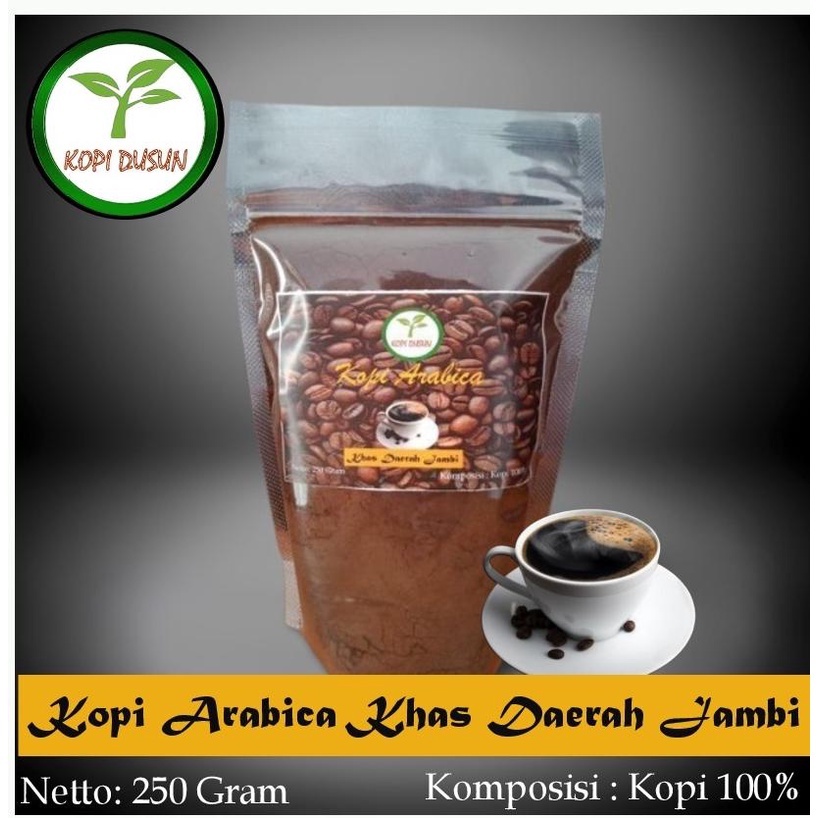 

KOPI ARABICA 250 GRAM KHAS JAMBI/KOPI DUSUN/KOPI BUBUK ASLI (ORIGINAL)