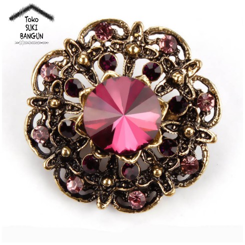 BRK 029-031 Bros Pin Bunga Wanita Jilbab Hijab Flower Brooch Women