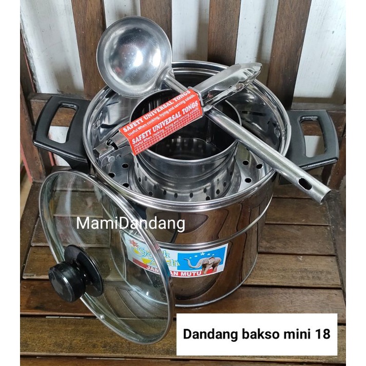 Dandang bakso mini tutup kaca size 18 20 22