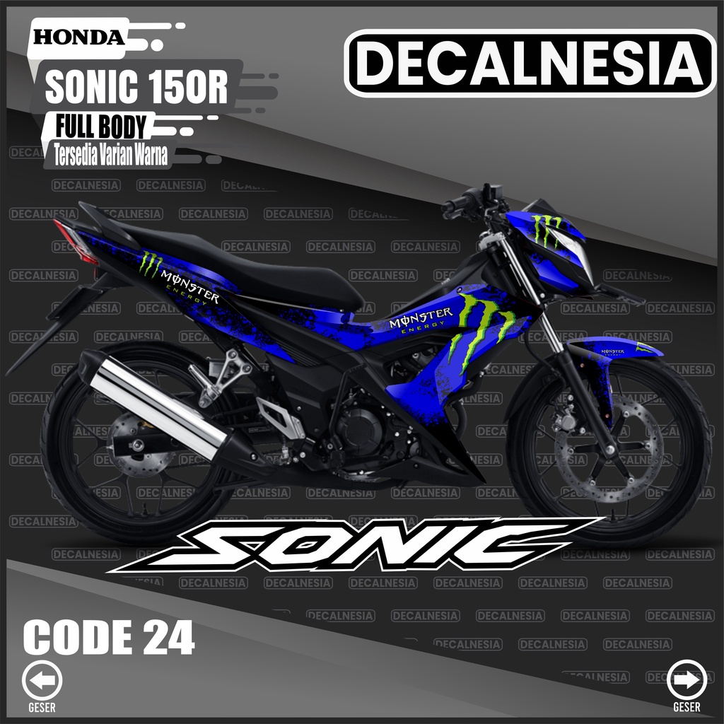 Stiker Decal Sonic 150r Full Body Stiker Motor Honda Variasi Racing Simple Dekal Aksesoris Decalnesi