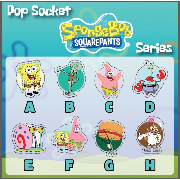 POPSOCKET SPONGE BOB SQUARE PANTS / POPSOCKET SPONGE BOB / POP SOCKET MR CRAB / PLANKTON