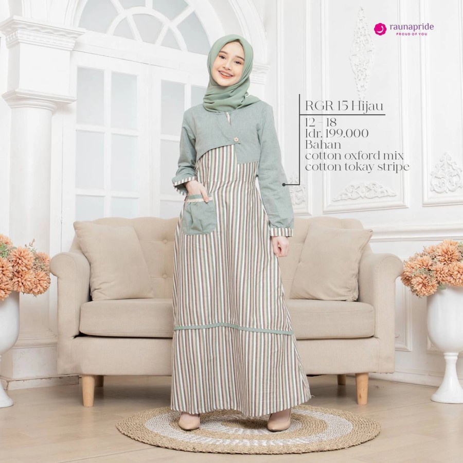 GAMIS MUSLIMAH RAUNA ( REMAJA ) RGR 15 HIJAU