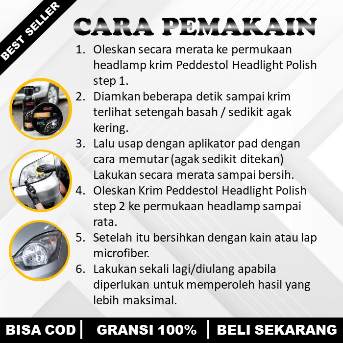 Headlight polish pembersih lampu mobil kuning pembersih kaca lampu mobil yang buram pengkilap lampu