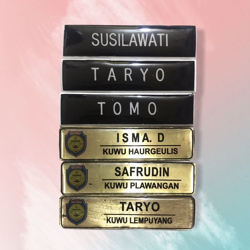 

Name Tag/Nama Dada/Papan Nama-Akrilik/Plat Custom Satuan-Proses Cepat