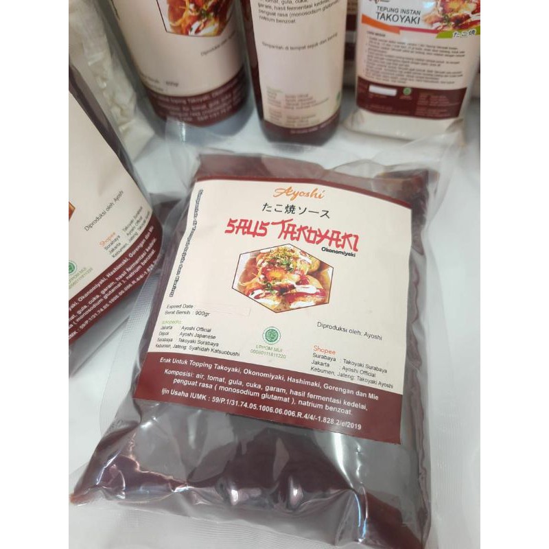 

Takoyaki Sauce 900gr Halal MUI CERTIFIED, TIDAK PEDAS, Hemat, Refill Tanpa Botol