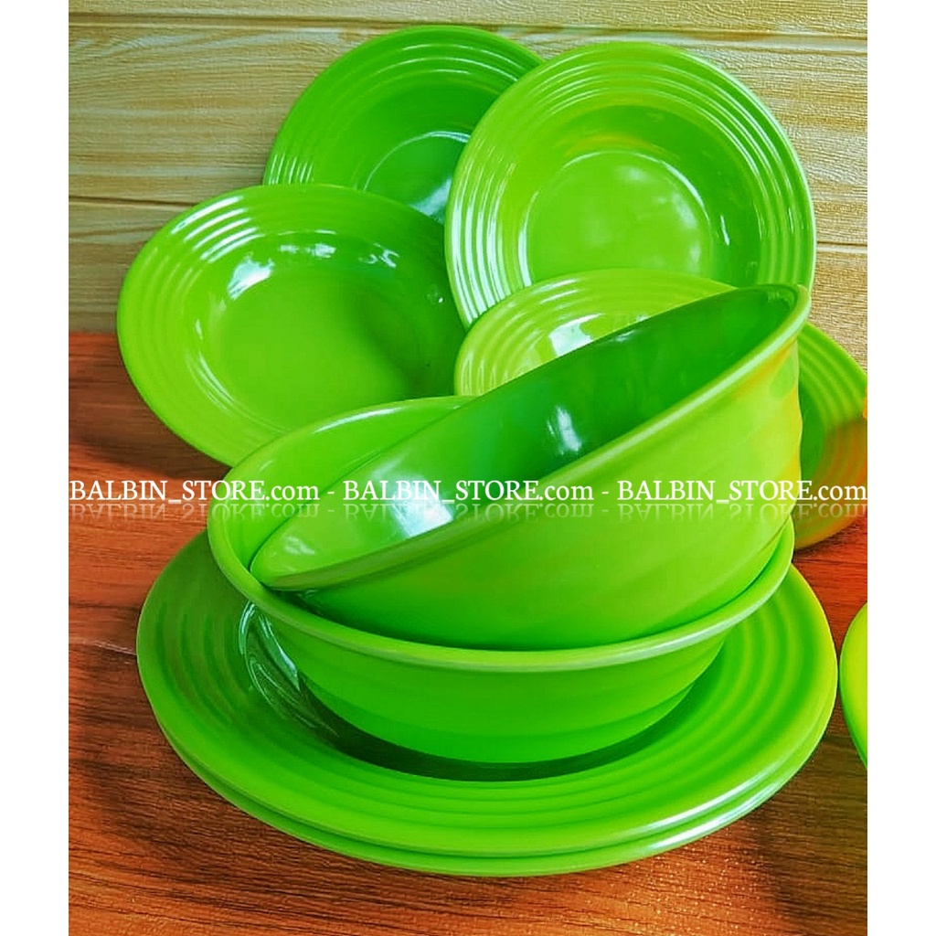 piring makan dan mangkuk melamin asli isi 6pcs / mix melamin sni