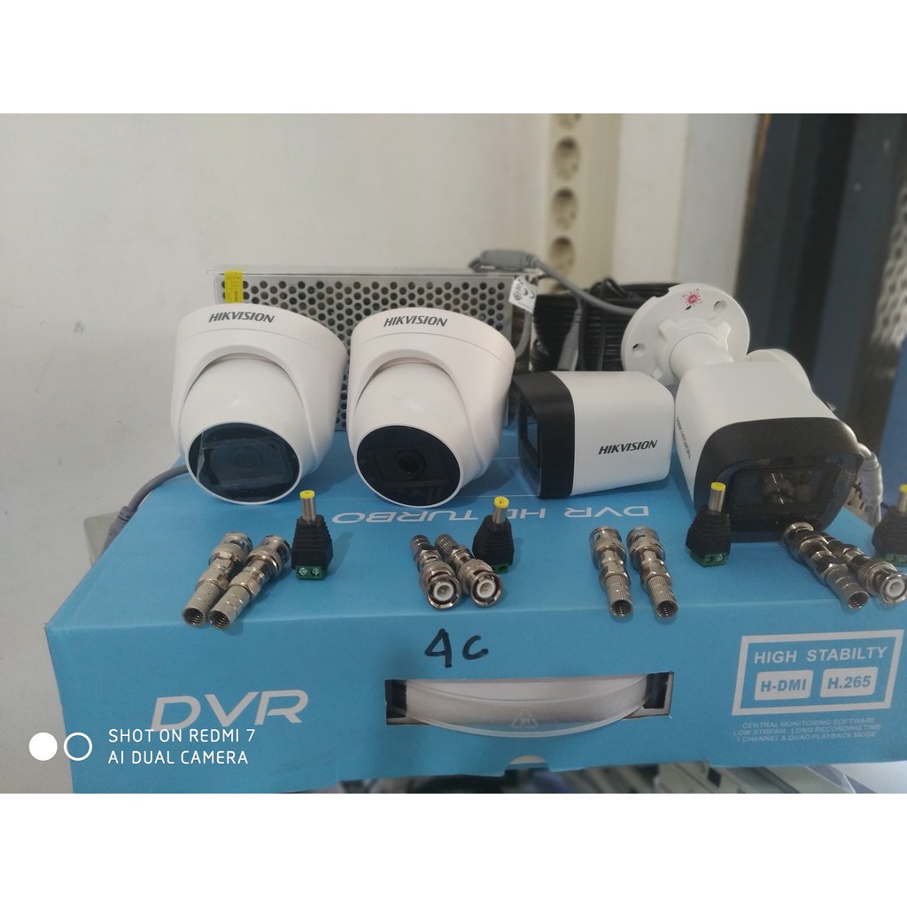 PAKET CCTV 4 CHANNEL KAMERA CAMERA HIKVISION 1080P TERMASUK PASANG