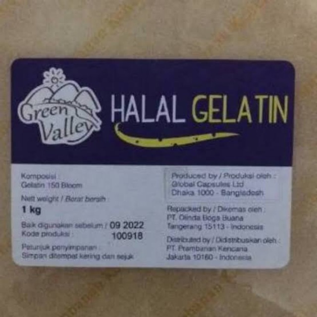 Gelatine Powder REPACK 50 Gram Bubuk murni Gelatin sapi Halal MUI