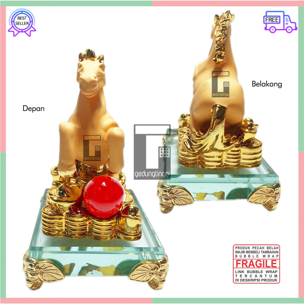 Patung Pajangan Hiasan Hadiah Kado 12 Shio Kuda Miniatur Meja Rak Dinding Kantor Ruang Tamu Rumah Minimalis Aesthetic Benda Gelang Fengshui Fengsui Feng Shui Pohon Tree Rejeki Rezeki Hoki Uang Coin Emas Gold Keberuntungan Batu Resin Decoration Art Kecil