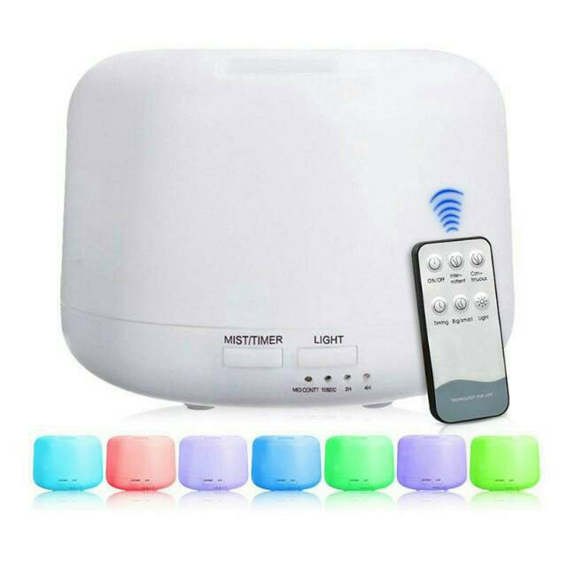 Humidifier Purifier Difusser Ultrasonic Aromatherapy Elektrik dengan 7 LED dan Remote Control