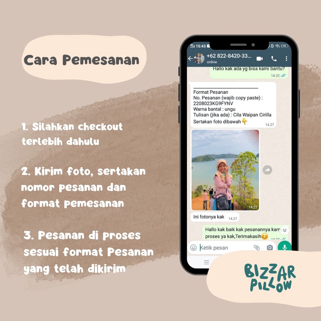 Bizzarpillow Bantal Foto Custom Bentuk Love BZ032