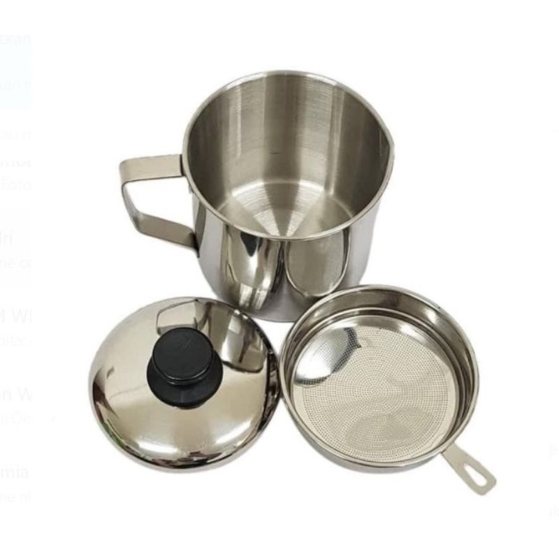 [COD] Oil pot Saringan minyak stainless Wadah minyak jelantah