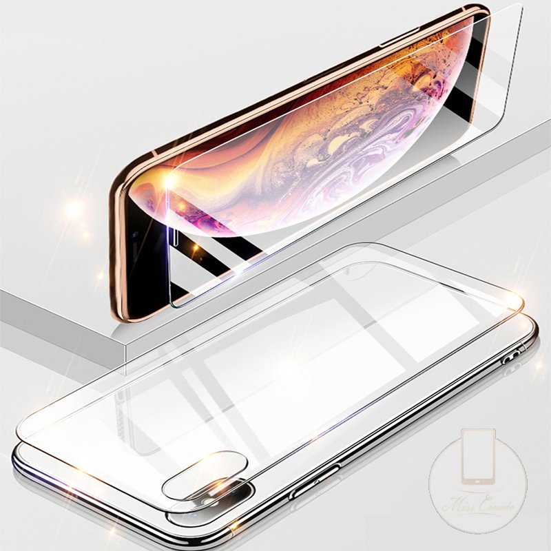 Tempered Glass Pelindung Layar Depan Dan Belakang 2 In 1 Untuk Iphone 11 12 Pro Max 6 6s 7 8 Plus Iphone 12mini X Xr Xs Max Se 2020