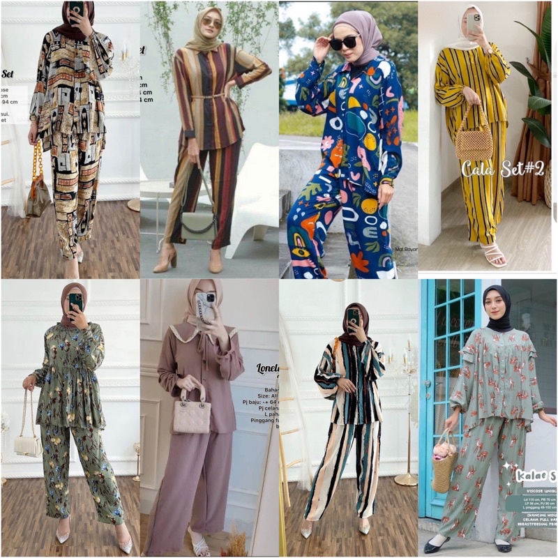 ONE SET RAYON PREMIUM / SETELAN RAYON DAILY ONE SET BAJU SETELAN WANITA