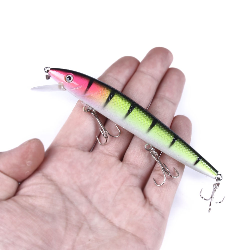 HENGJIA 9pcs Floating Minnow 12cm/13.8g Umpan Pancing Memancing Peralatan Fishing Lure Ikan Bass Bait Kait Hook Tackle