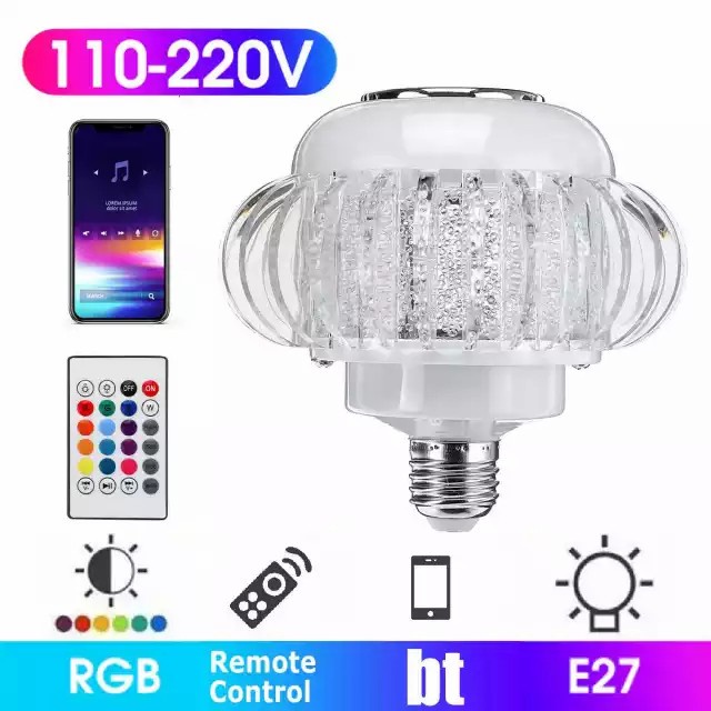 Speaker Bluetooth LED 2 in 1/Wireless Lampu Led RGB Control Remote Bluetooth 2 in 1 Speaker LED