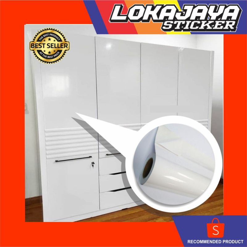 

STICKER LEMARI FURNITURE MEUBEL STIKER WHITE PUTIH GLOSSY DOFF