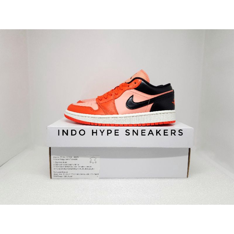 Air Jordan 1 Low SE Womens CRIMSON BLISS ORANGE BLACK