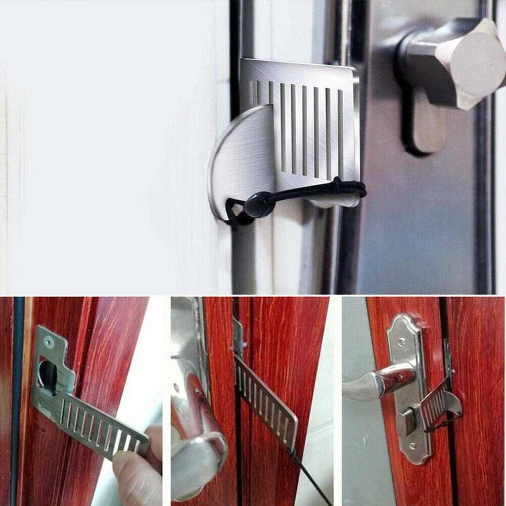 COD Kunci Pintu Portable Anti Lockpick Door Lock / Kunci tambahan Pintu Portable Anti Lockpick Door Lock