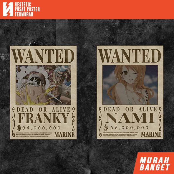 Poster Bounty One Piece | Ukuran A4 | Poster One Piece | Poster Anime