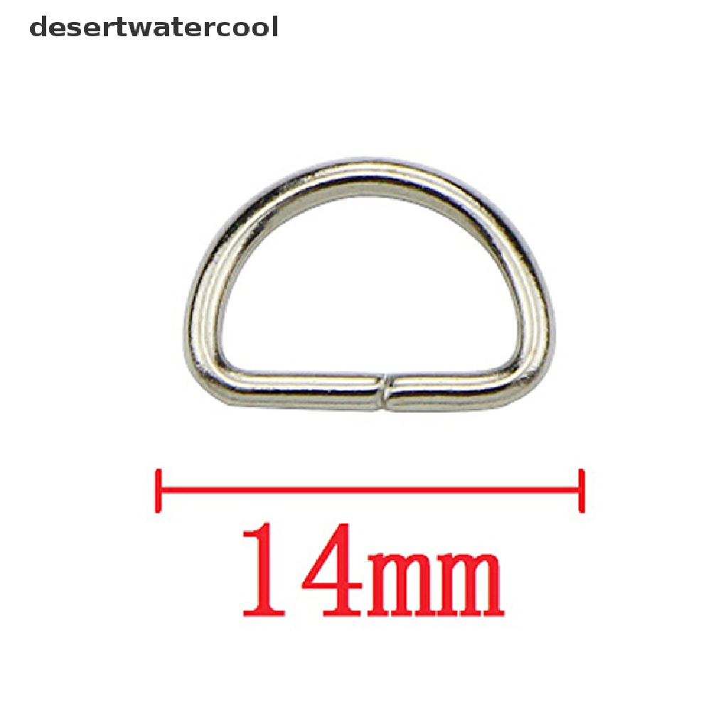 Deid 10Pcs Ring D Bahan Metal Untuk Pakaian / Tas / Dompet / Sabuk