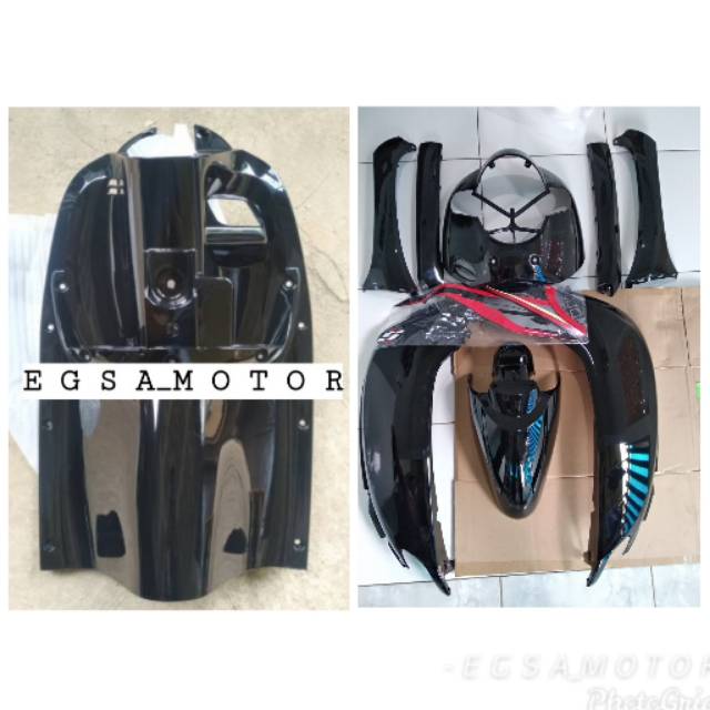 PAKETAN FULL BODY SCOOPY DONAT K93 2018 2019 + LEKSIL DASBOR HITAM GLOSY MENGKILAP ORIGINAL