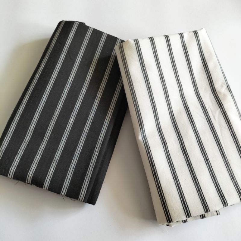kebaya wanita Kain Lurik batik tenun Lurik - Hitam strip Putih dan putih garis hitam Besar