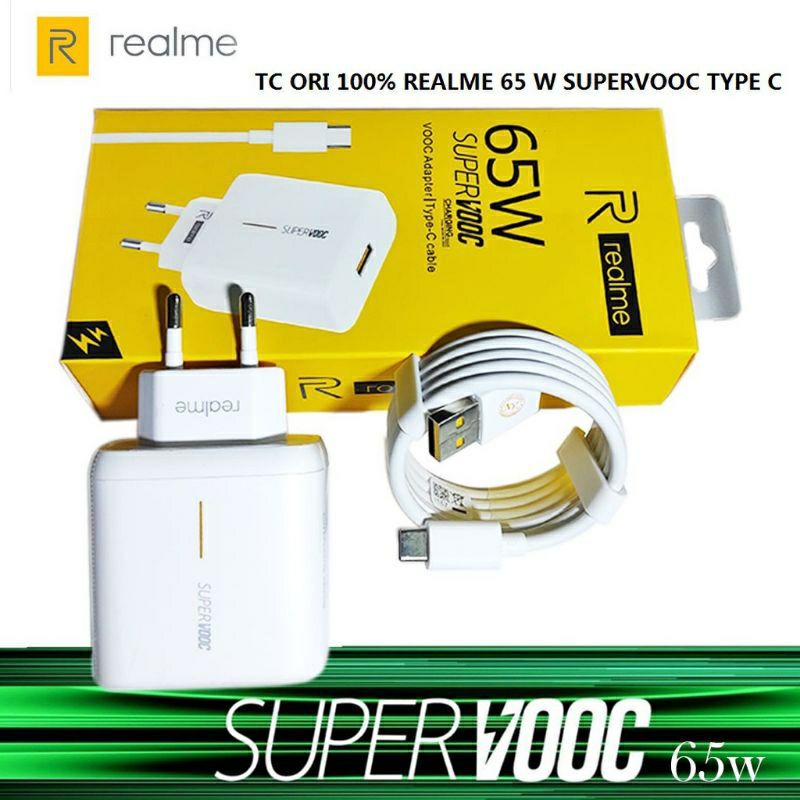 TC CHARGER REALME 65 W SUPERVOOC TYPE C CHARGER HP