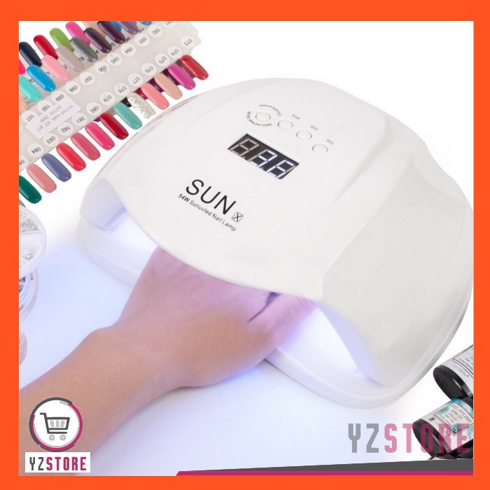 Pengering Kutek Kuku Gel Sun X 54W Nail Art Manicure Lampu LED Smart UV YZ46