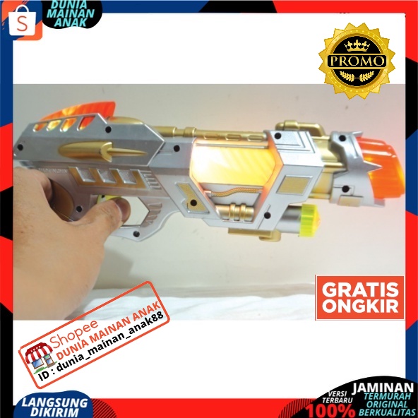 Mainan anak Pistol Lampu Disco Space Gun Music Light Tembakan Baterai Bersuara