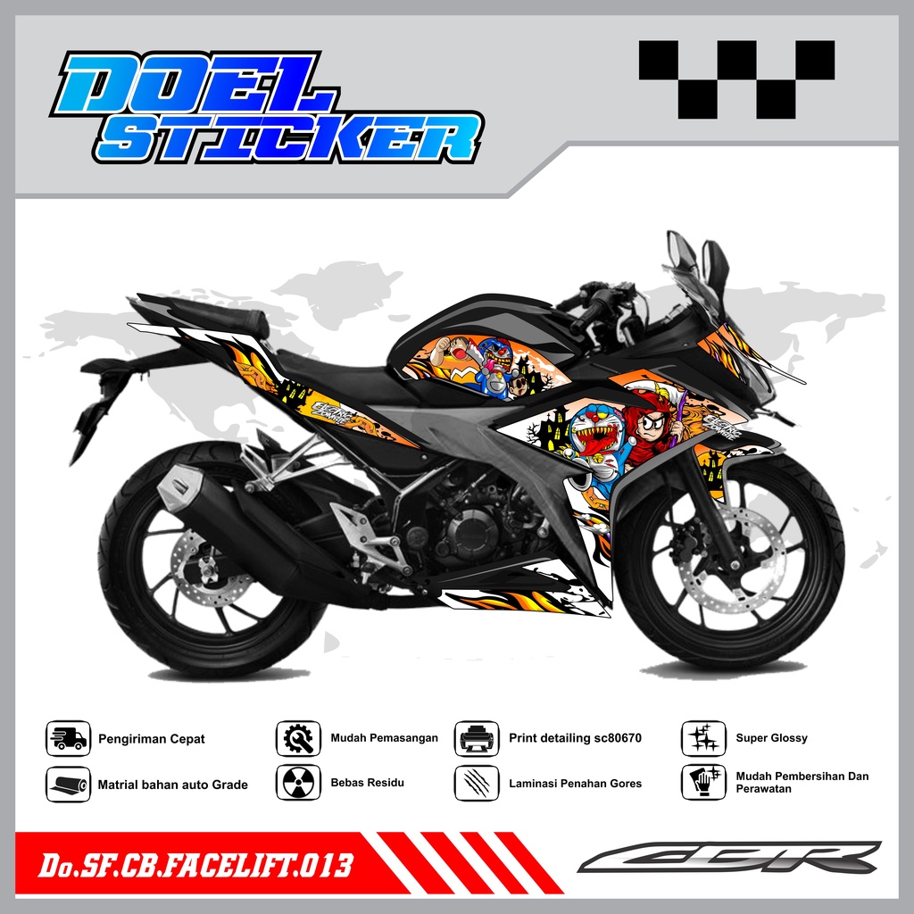 STICKER STRIPING CBR 150 R Facelift - STICKER STRIPING SEMI FULL LIST VARIASI HOLOGRAM , CROME CBR 150 R Facelift DOEL 013