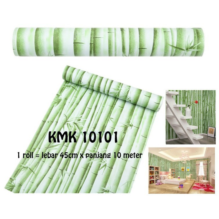 WALLPAPER MOTIF BAMBU 10101 UK 45CM X 10 METER WALLSTICKER STIKER DINDING SAKIMYO SHOP