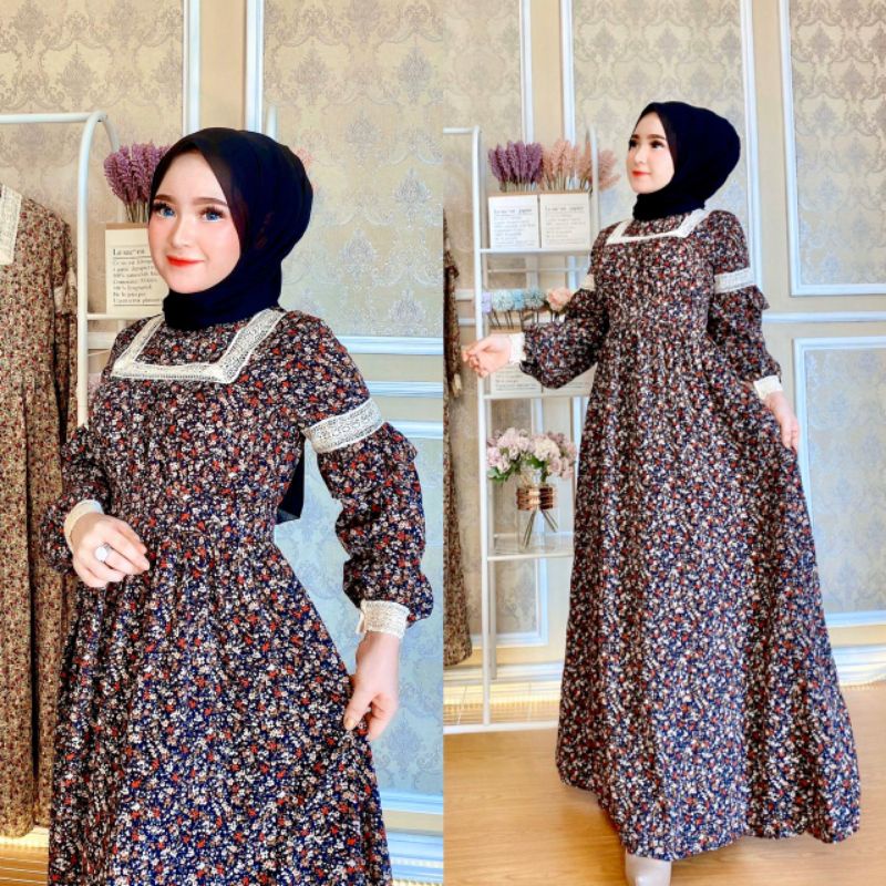 Dress Renda Bunga Kecil