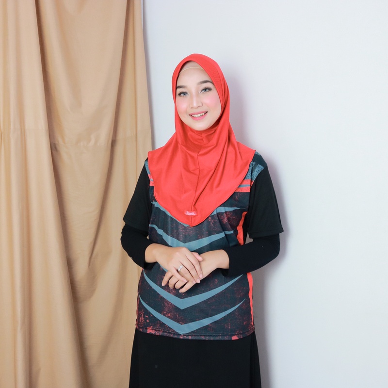 Jilbab sport - Jilbab Instan Hijab Sporty Jersey Premium Olahraga Volly Basket Futsal By Shamira-merahcabe