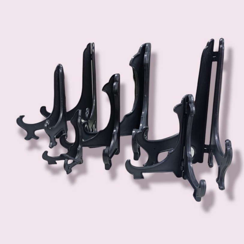 termurah, EAGLE/ yoshikawa bingkai kaki pajangan plastik hitam STAND PLATE STAND HOLDER, pajangan du