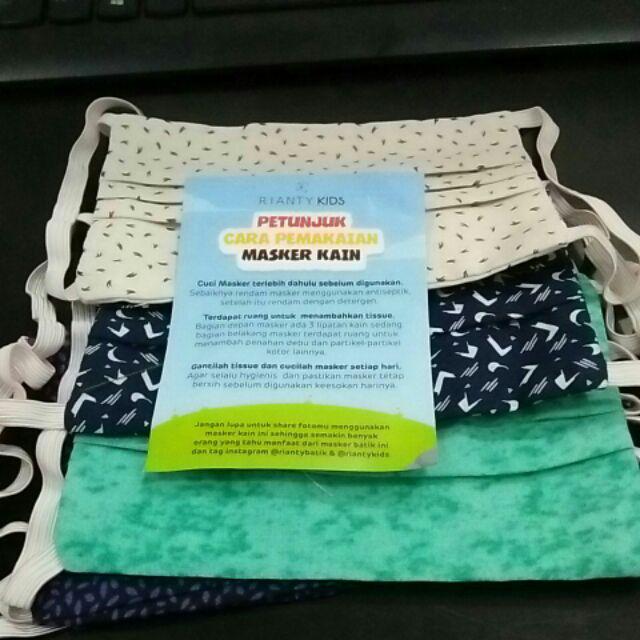 [ready Stock] Masker Anak Rianty Batik Masker Katun Masker Kids [isi 5pc]