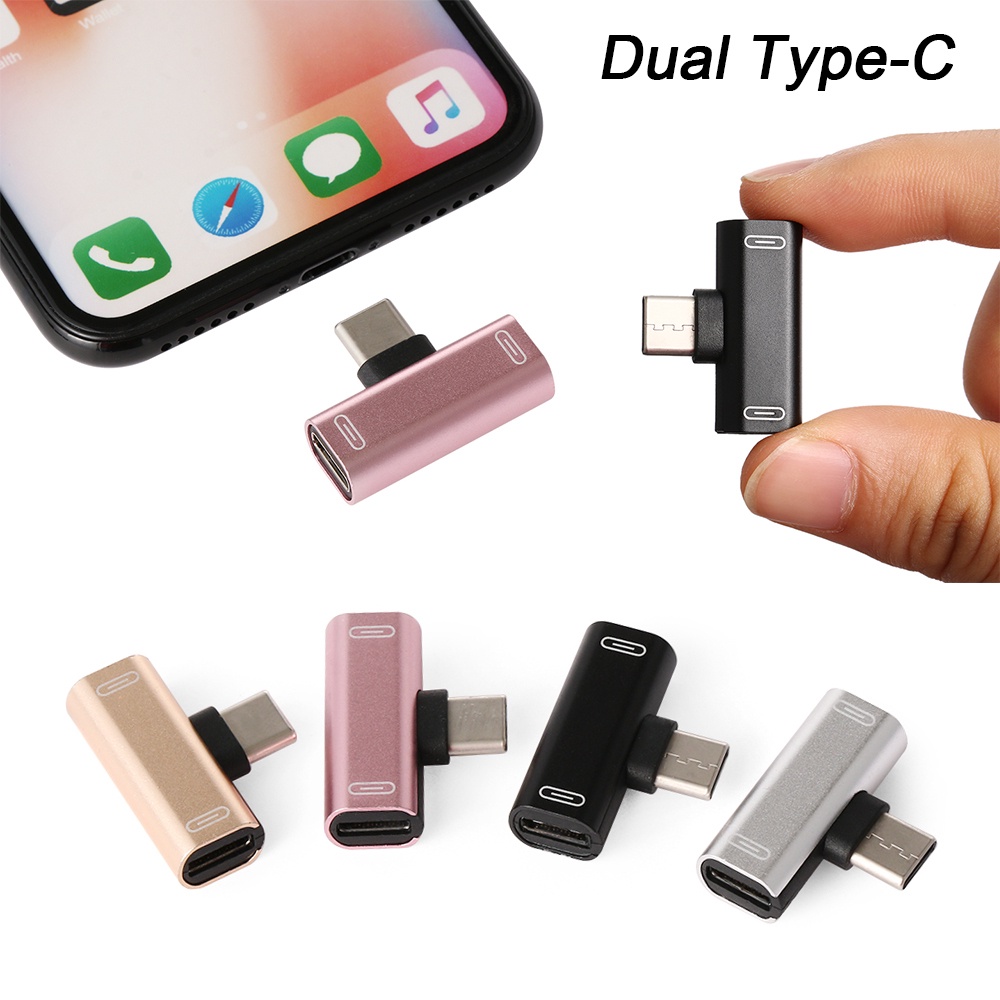 [ 2 In 1 Dual Type-c audio converter For  Xiaomi Redmi Huawei Android phone ]