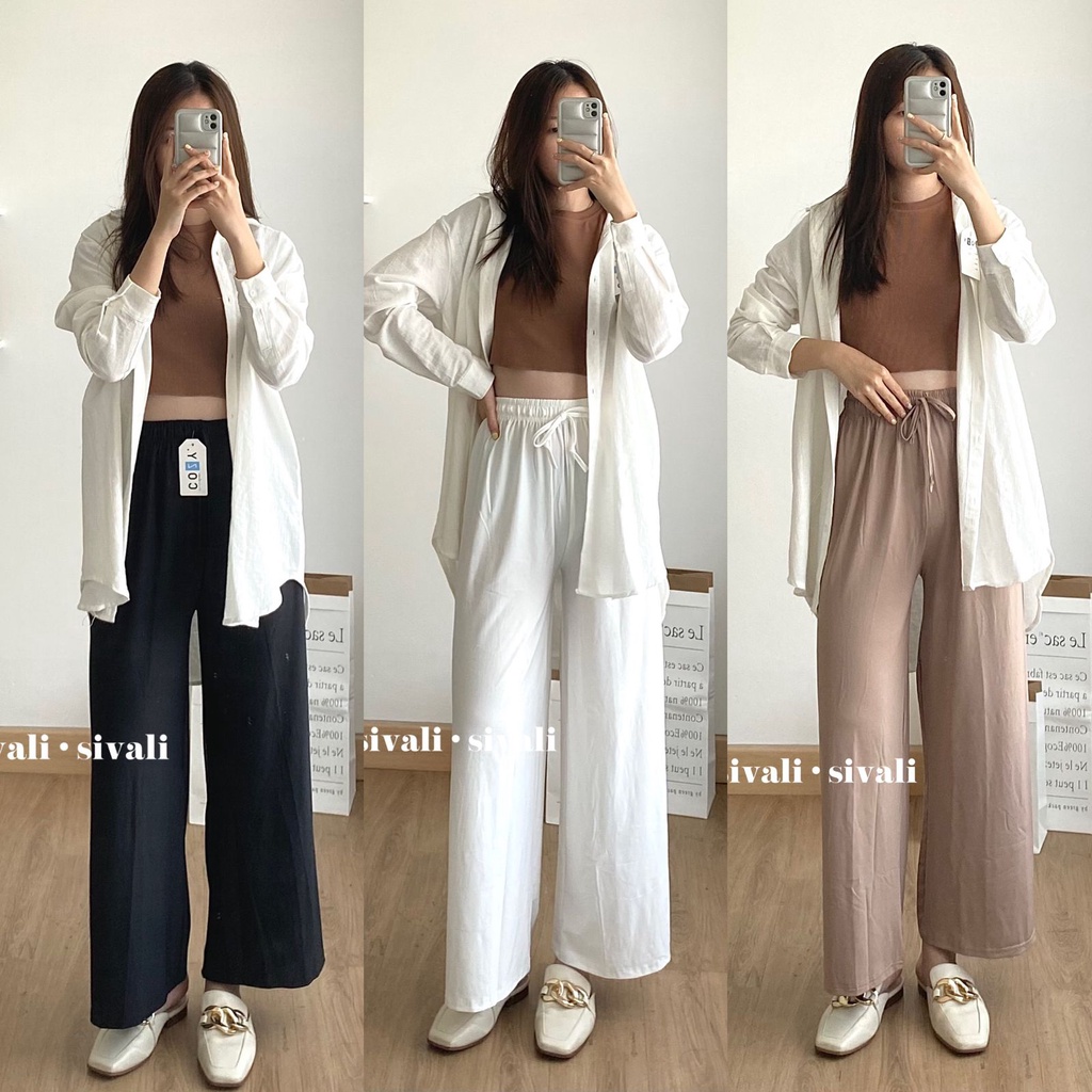 SIVALI Jessy Pant - Basic Cullote Pants Bumil Friendly Celana Kulot Jumbo