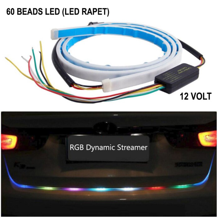 LAMPU LED BAGASI MOBIL 120 CM / LED TAIL TRUNK RGB