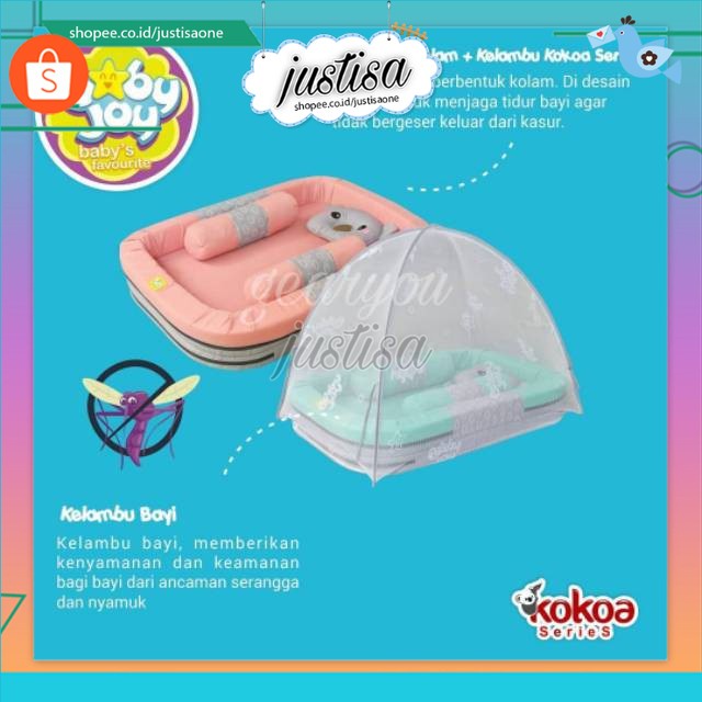 Promo !! Baby Joy Kasur Bayi Kolam + Kelambu Kokoa Series Bjk 4012 - kasur kelambu baby joy series kokoa