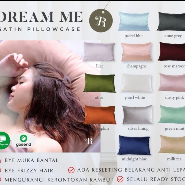 Satin Pillowcase Dream Me - Sarung Bantal Premium Satin Silk #Bantal#Guling#Sprei#Bedcover#Murah