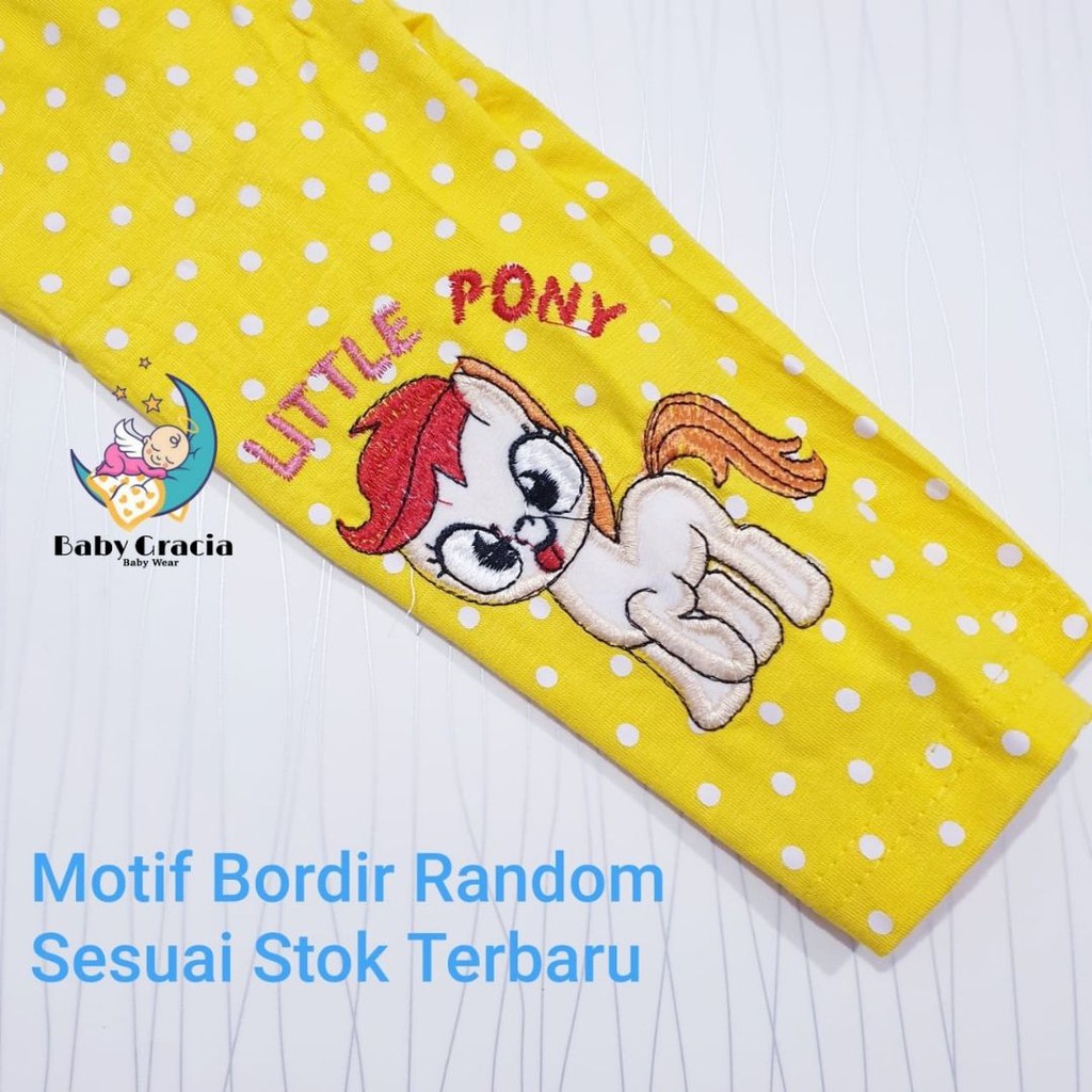 leging anak bayi motif polkadot karakter bordir bagus