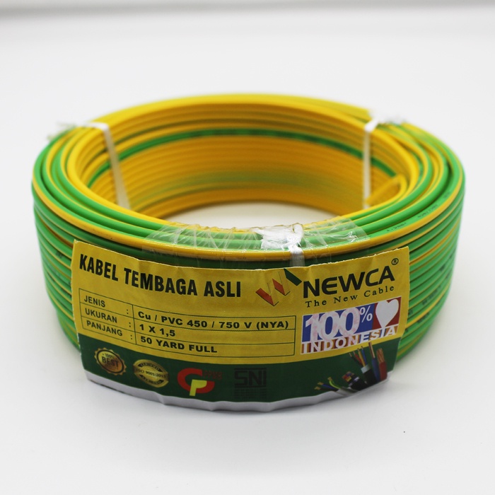 Kabel Listrik Kawat NYA 1 x 1.5 50 Yard | Kabel Gronding NEWCA SNI Tembaga Murni