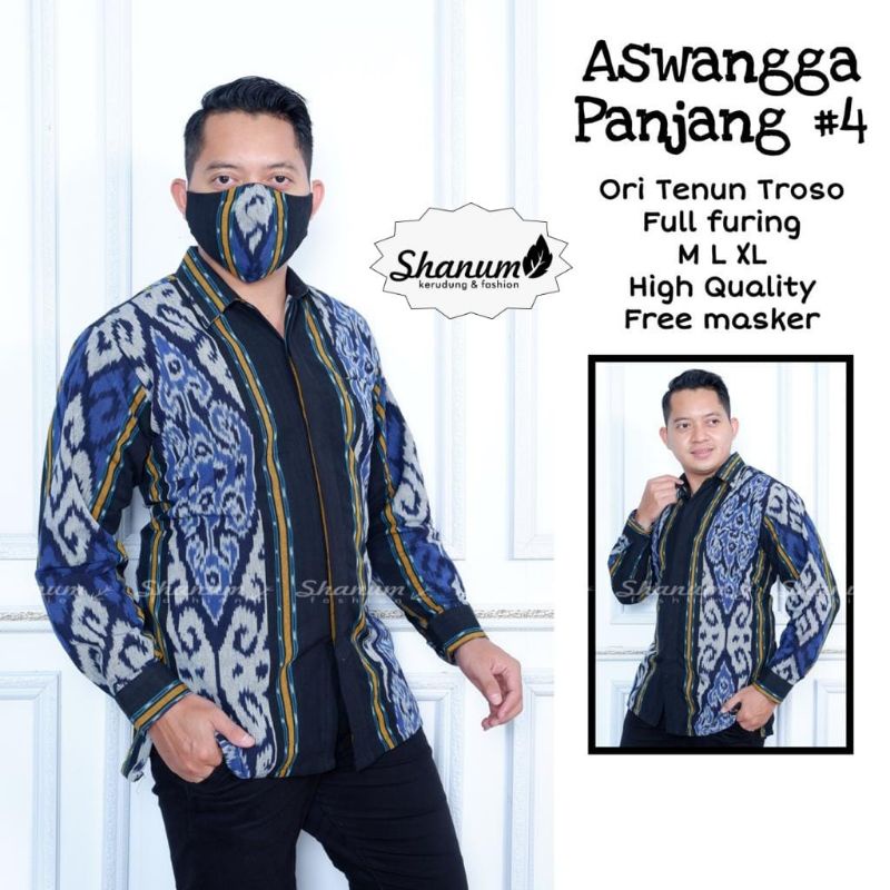 Aswangga 4 Batik Pria Bahan Tenun Troso Lapis Furing SH