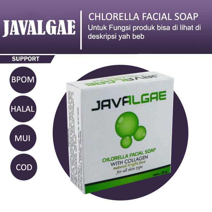 Javalgae Chlorella Facial Soap Penghalus Kulit Penghilang Bekas Jerawat Flek dan Kusam &amp; Pengencang