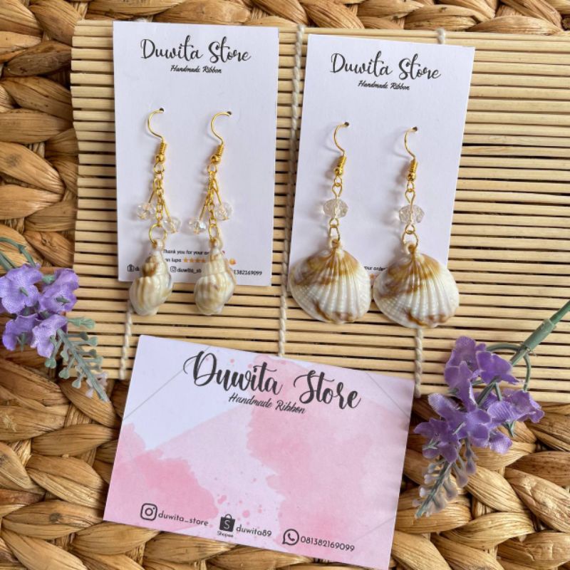 HANDMADE ANTING DEWASA KAITAN GOLD MOTIF KERANG KEONG