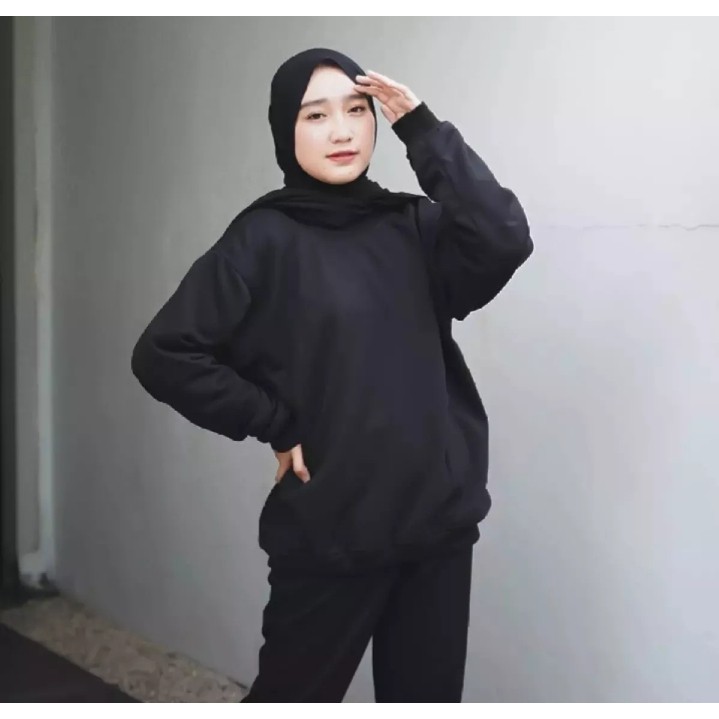 Basic Sweater Oblong Polos Wanita - Ready 10 warna