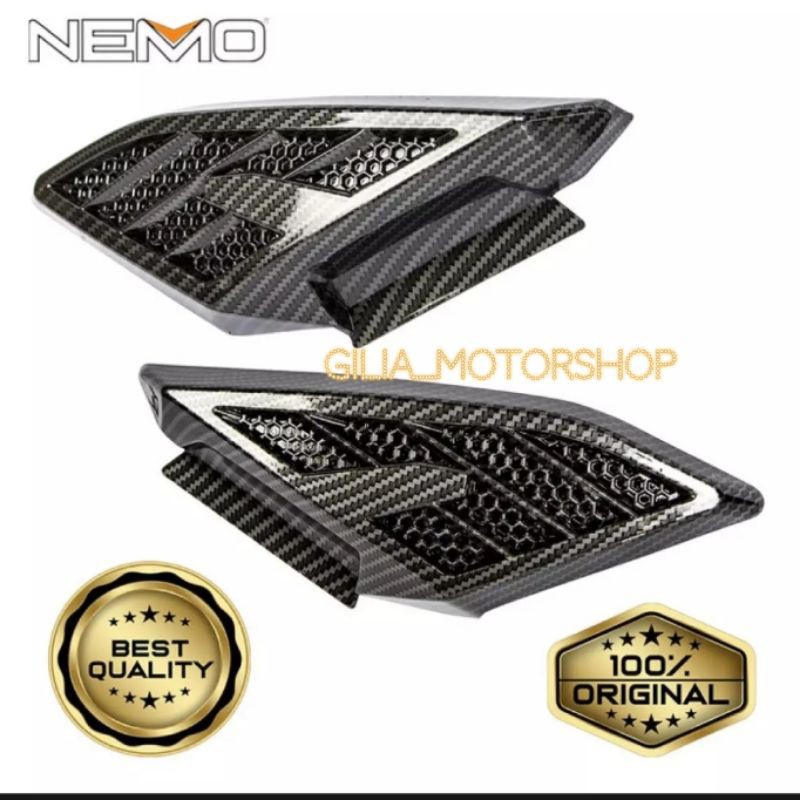 tutup pijakan Nmax 2020 carbon hitam cover pijakan Nmax new 2020 carbon nemo