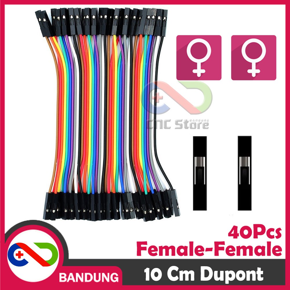 40PCS JUMPER CABLE KABEL 10CM FEMALE TO FEMALE DUPONT