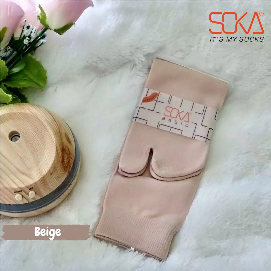 Kaos Kaki SOKA Jempol Pendek Standar - Size M Basic Polos-M-Beige|WarnaKulit